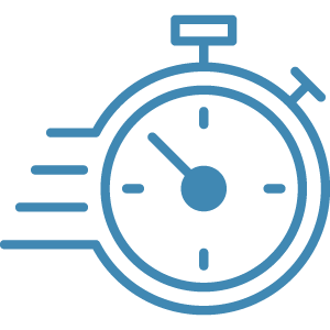 Fast data recovery icon representing quick data restoration, minimal downtime, and business continuity